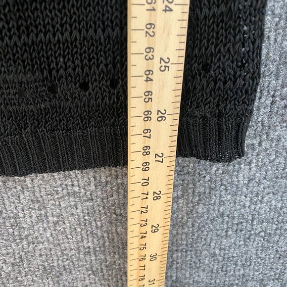 Kenar Sweater Womens M Black Linen Blend Knit Round Neck Whimsigoth Fairy Grunge - Picture 6 of 7